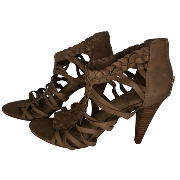 Vince Camuto Alaizah Braided Caged Sandal - Taupe/Tan/Light Brown - Picture 1 of 4